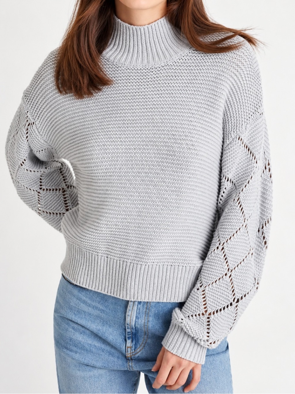 Like New 525 America Talia Diamond Stitch Pullover Sweater, size medium